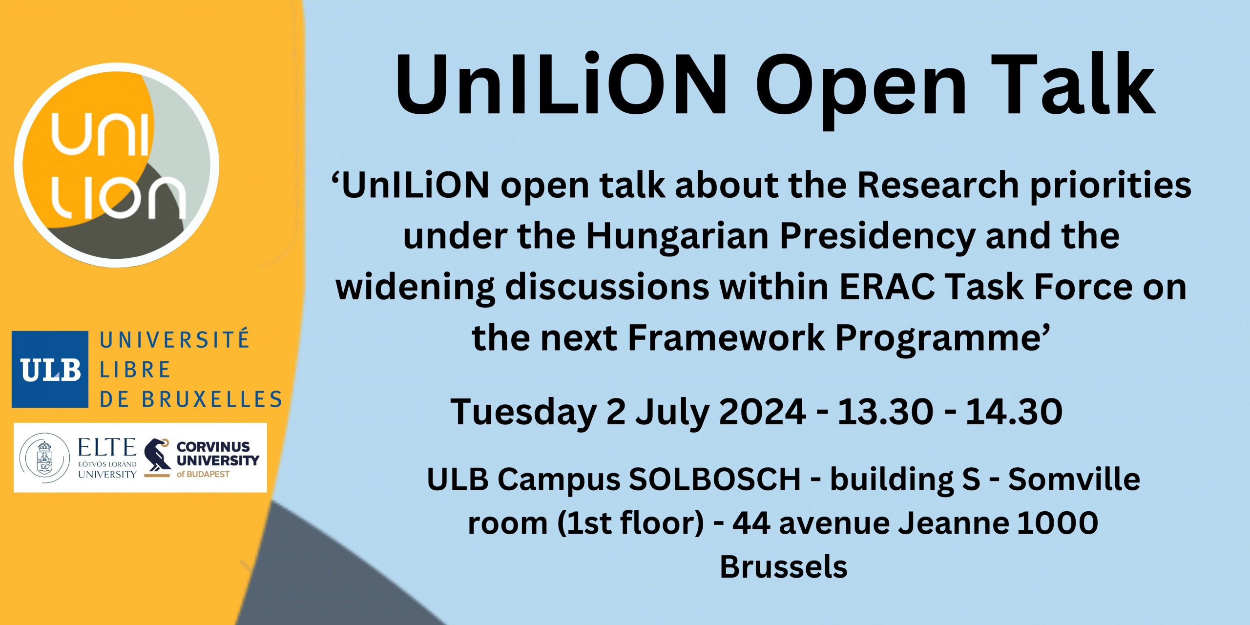 UnILiON Open Talk about the research priorities of the Hungarian Presidency and the widening discussions within ERAC Task Force